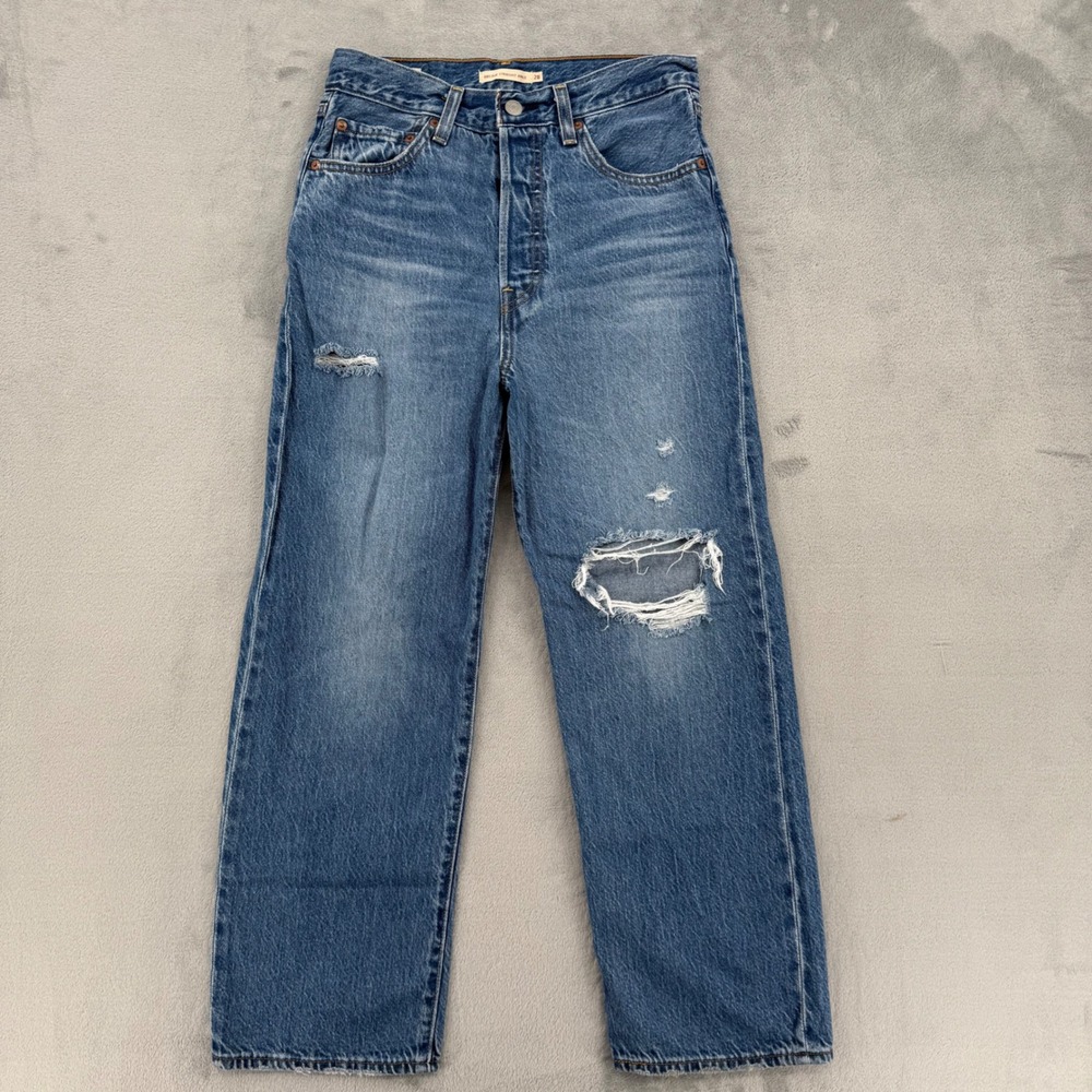 Levis Premium Ribcage Straight Ankle Jeans High Rise‎ Womens Size W 28 L 27 - Picture 2 of 16